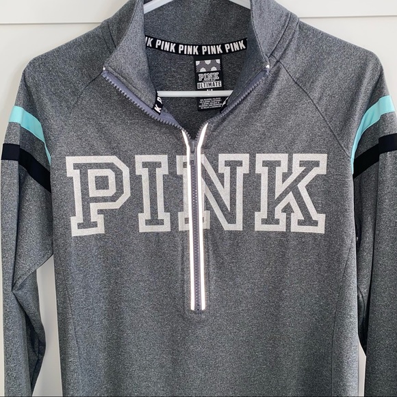VS PINK Ultimate 1/2 Zip Athletic Pullover with Reflective Details M - Picture 2 of 10
